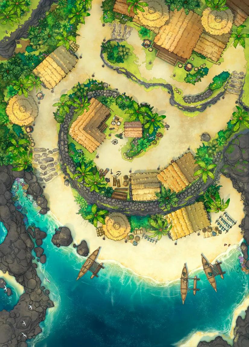 Tropical Island Village Map